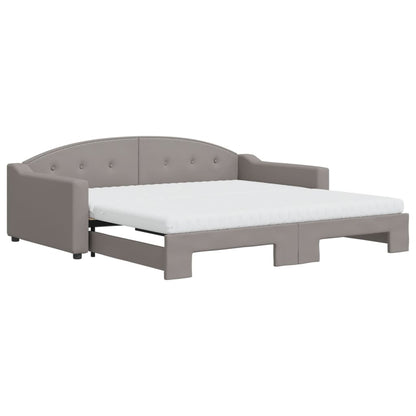 Slaapbank Sen Stof 100 x 200 cm Taupe met onderschuifbed en matras