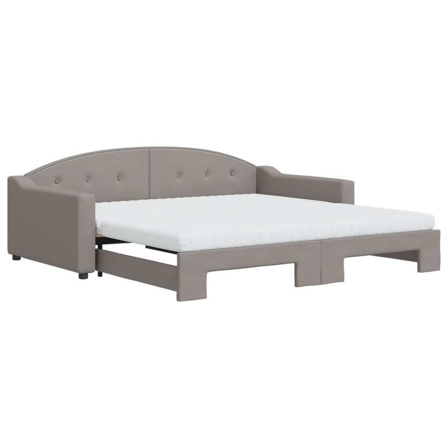 Slaapbank Sen Stof 100 x 200 cm Taupe met onderschuifbed en matras