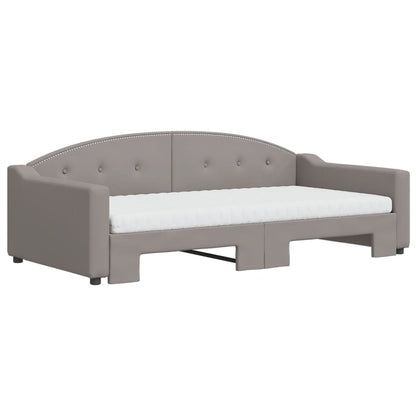 Slaapbank Sen Stof 100 x 200 cm Taupe met onderschuifbed en matras