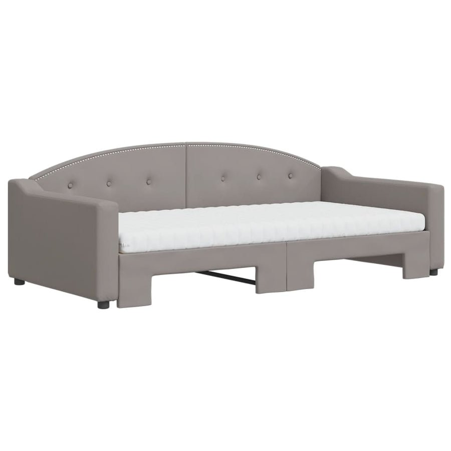 Slaapbank Sen Stof 100 x 200 cm Taupe met onderschuifbed en matras