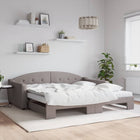 Slaapbank Sen Stof 100 x 200 cm Taupe met onderschuifbed en matras