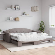 Slaapbank met onderschuifbed 100x200 cm taupe