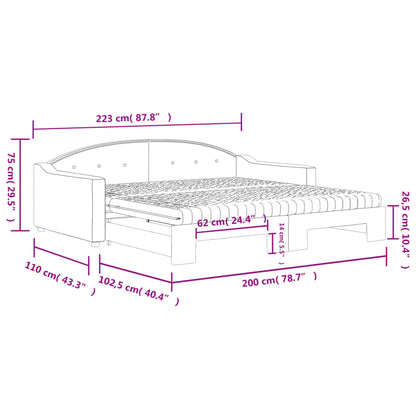 Slaapbank Sen Stof 100 x 200 cm Crème met onderschuifbed en matras