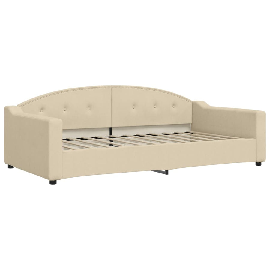 Slaapbank Sen Stof 100 x 200 cm Crème met onderschuifbed en matras