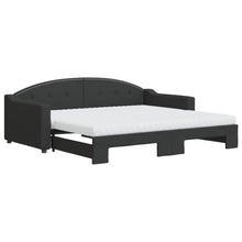 Slaapbank Sen Stof 90 x 190 cm Zwart met onderschuifbed en matras