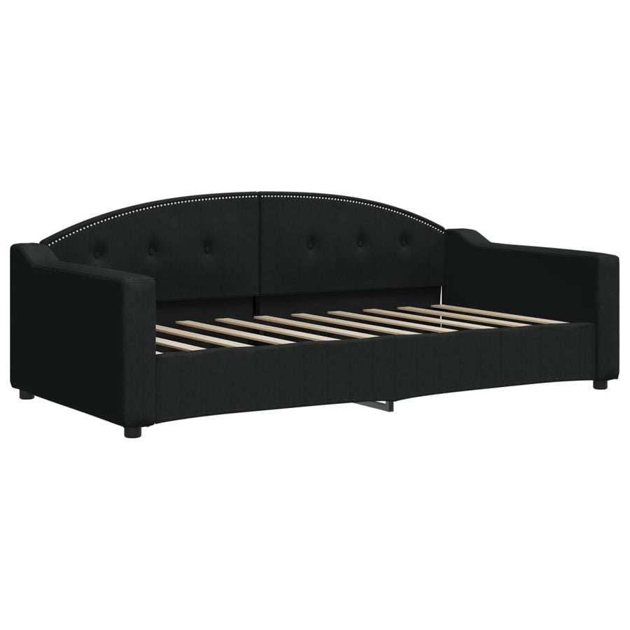 Slaapbank Sen Stof 90 x 190 cm Zwart met onderschuifbed en matras