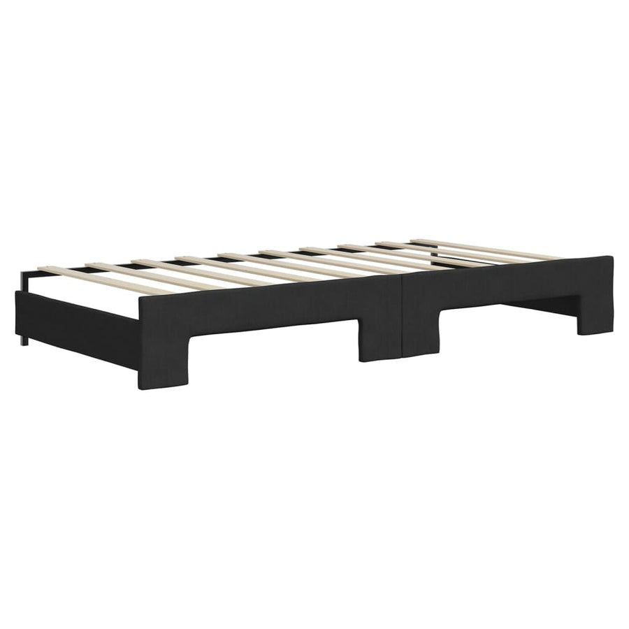 Slaapbank Sen Stof 90 x 190 cm Zwart met onderschuifbed en matras