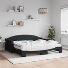 Slaapbank met onderschuifbed 90x190 cm stof zwart