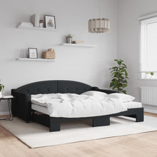 Slaapbank Sen Stof 90 x 190 cm Zwart met onderschuifbed en matras