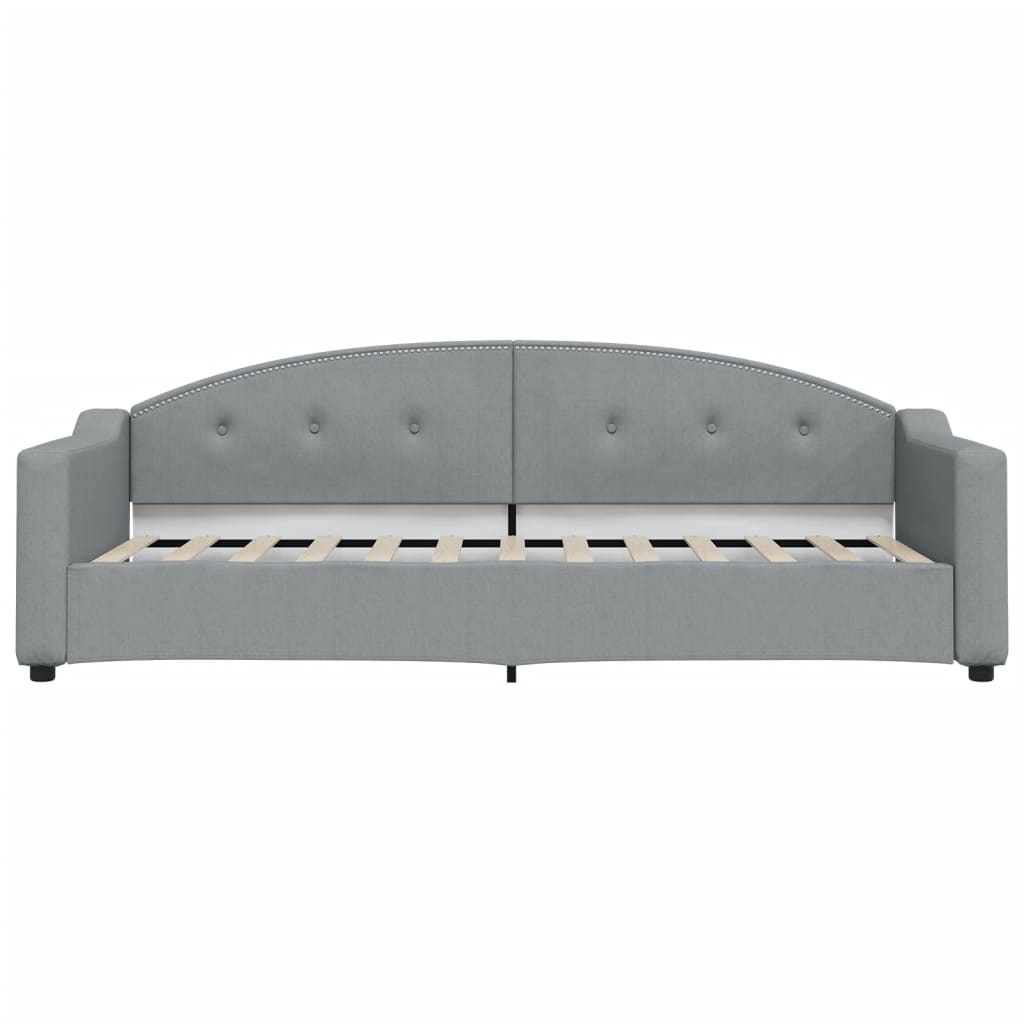 Slaapbank S Stof 80 x 200 cm Lichtgrijs met onderschuifbed en lade