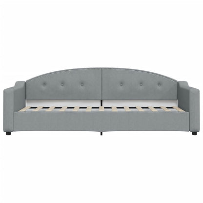 Slaapbank S Stof 80 x 200 cm Lichtgrijs met onderschuifbed en lade