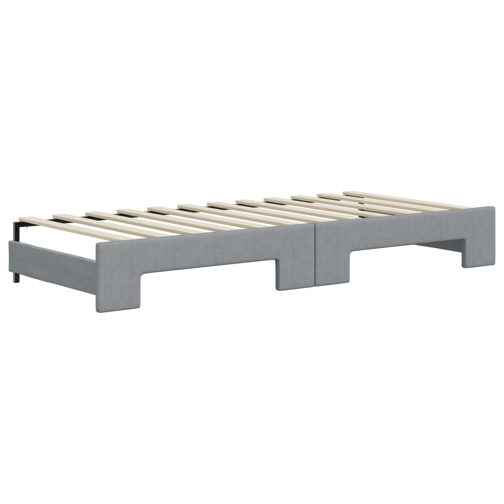 Slaapbank S Stof 80 x 200 cm Lichtgrijs met onderschuifbed en lade