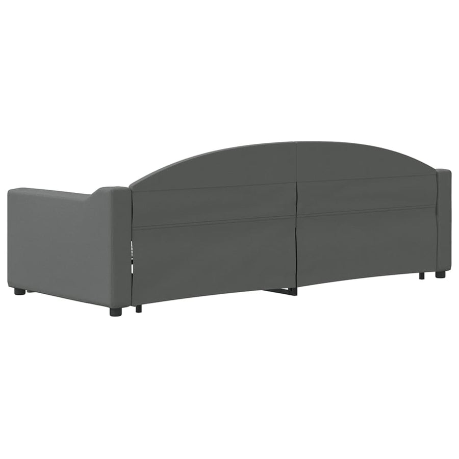 Slaapbank Onderschuifbed En Lades Stof 80 x 200 cm Donkergrijs met onderschuifbed en lade