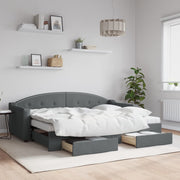 Slaapbank onderschuifbed lades 80x200 cm donkergrijs