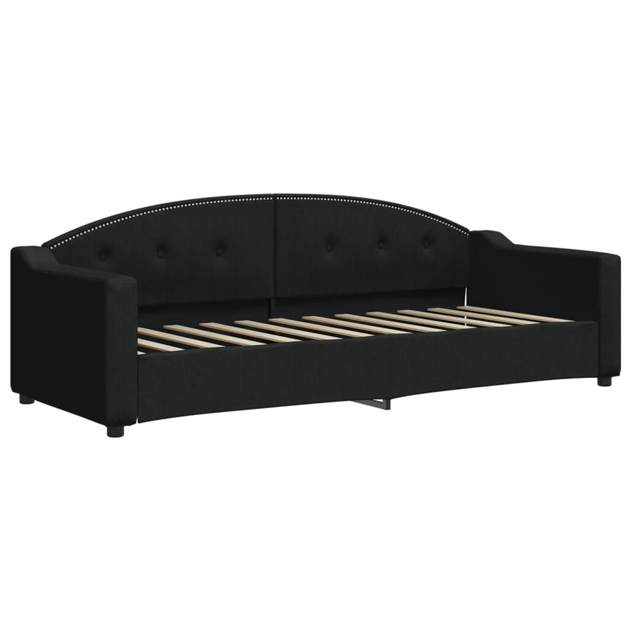 Slaapbank S Stof 80 x 200 cm Zwart met onderschuifbed en lade