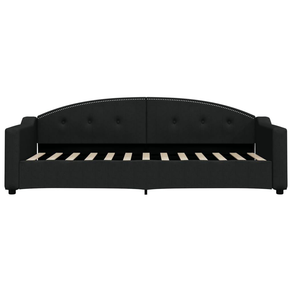 Slaapbank S Stof 80 x 200 cm Zwart met onderschuifbed en lade