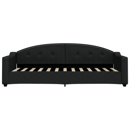 Slaapbank S Stof 80 x 200 cm Zwart met onderschuifbed en lade