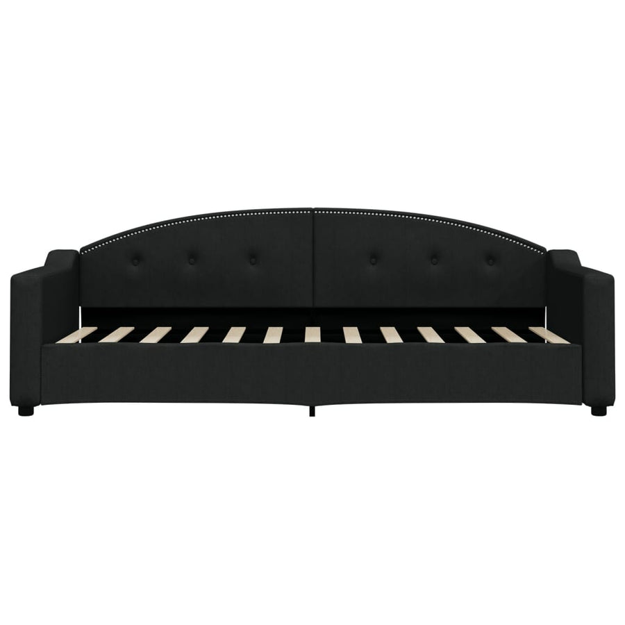 Slaapbank S Stof 80 x 200 cm Zwart met onderschuifbed en lade