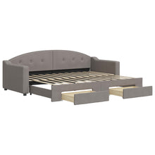 Slaapbank S Stof 80 x 200 cm Taupe met onderschuifbed en lade