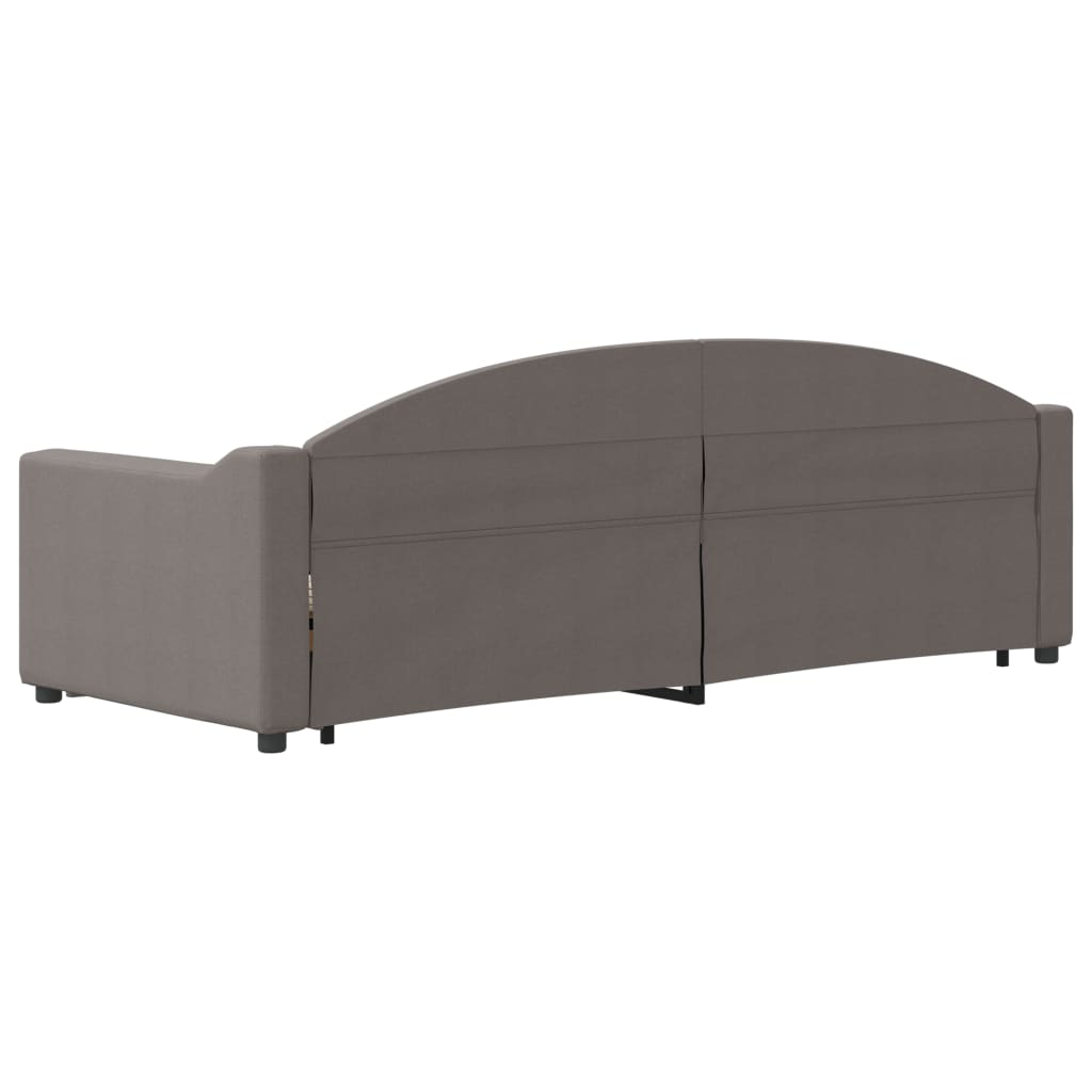 Slaapbank S Stof 80 x 200 cm Taupe met onderschuifbed en lade