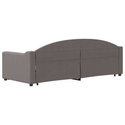Slaapbank S Stof 80 x 200 cm Taupe met onderschuifbed en lade