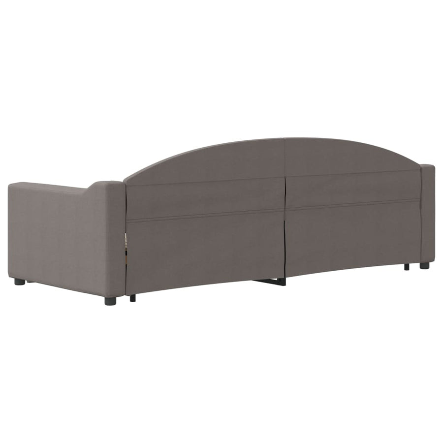 Slaapbank S Stof 80 x 200 cm Taupe met onderschuifbed en lade
