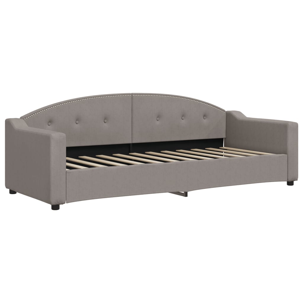 Slaapbank S Stof 80 x 200 cm Taupe met onderschuifbed en lade