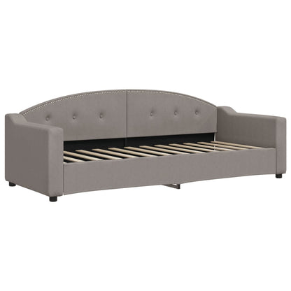 Slaapbank S Stof 80 x 200 cm Taupe met onderschuifbed en lade