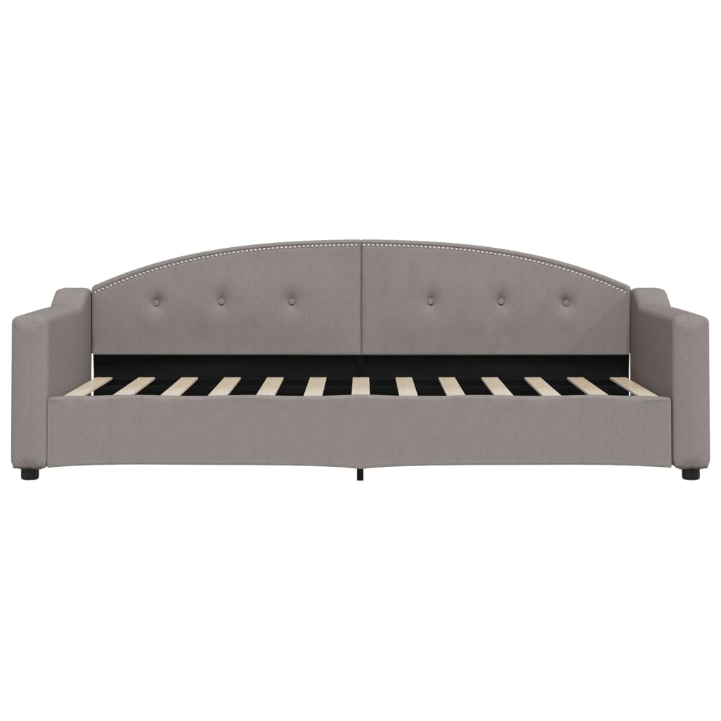 Slaapbank S Stof 80 x 200 cm Taupe met onderschuifbed en lade
