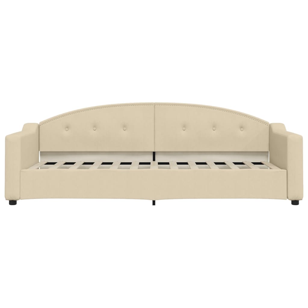 Slaapbank S Stof Kleur 80 x 200 cm Crème met onderschuifbed en lade