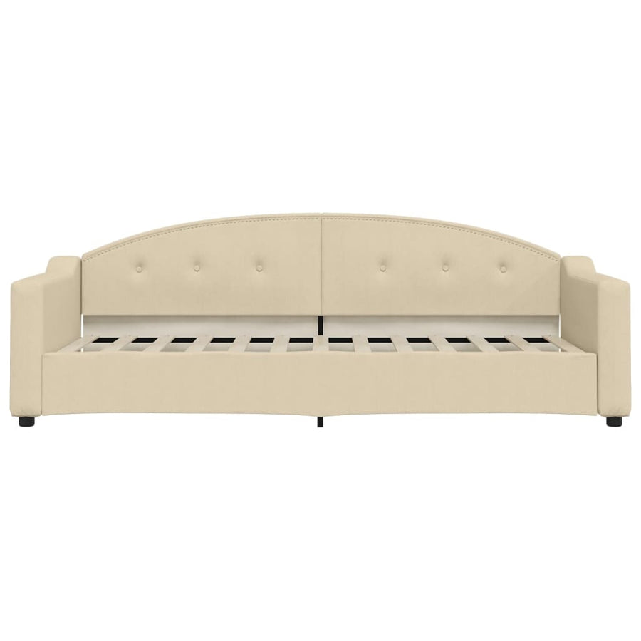 Slaapbank S Stof Kleur 80 x 200 cm Crème met onderschuifbed en lade