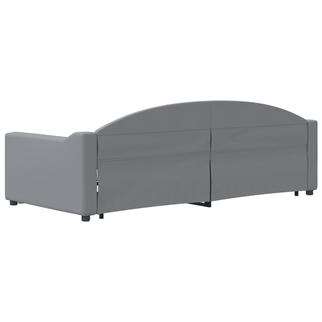 Slaapbank S Stof 90 x 200 cm Lichtgrijs met onderschuifbed en lade