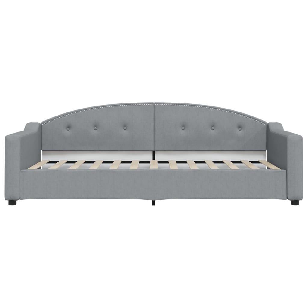 Slaapbank S Stof 90 x 200 cm Lichtgrijs met onderschuifbed en lade