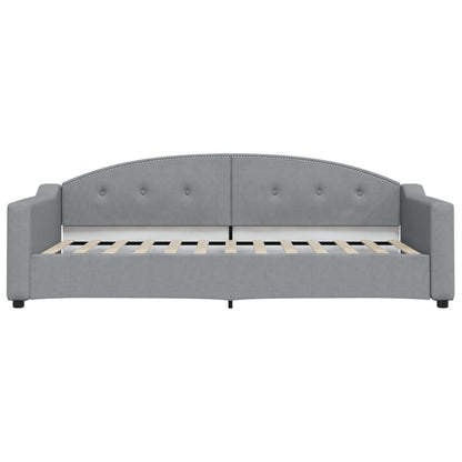 Slaapbank S Stof 90 x 200 cm Lichtgrijs met onderschuifbed en lade