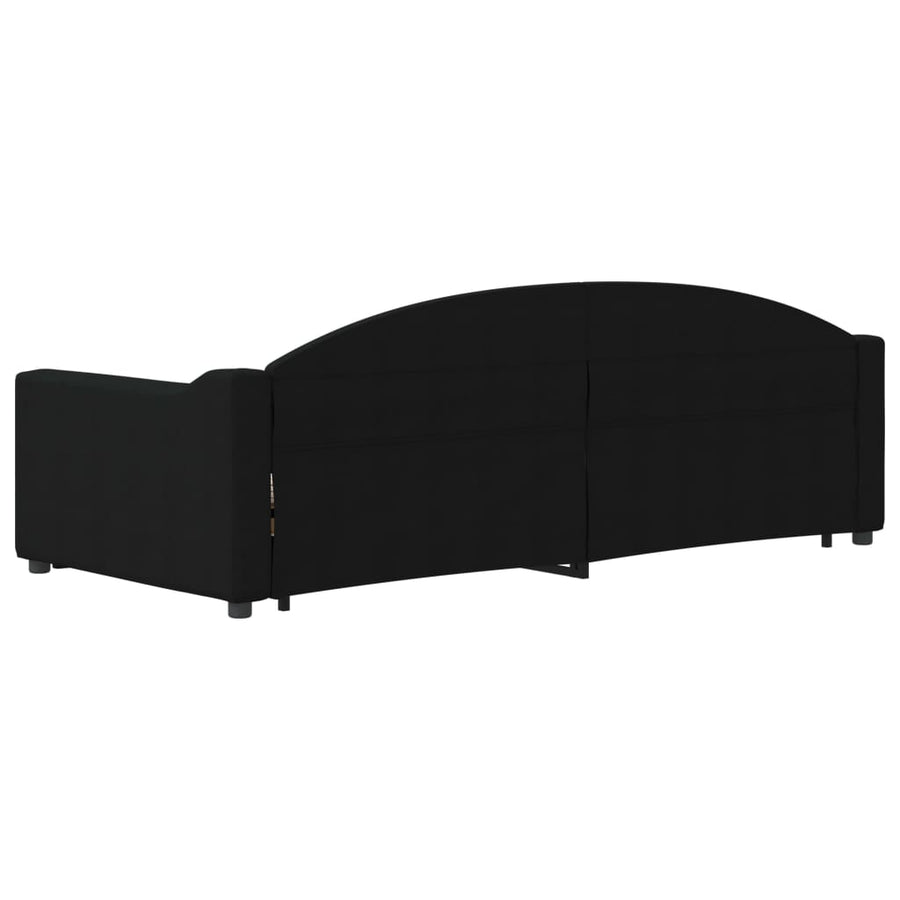 Slaapbank S Stof 90 x 200 cm Zwart met onderschuifbed en lade