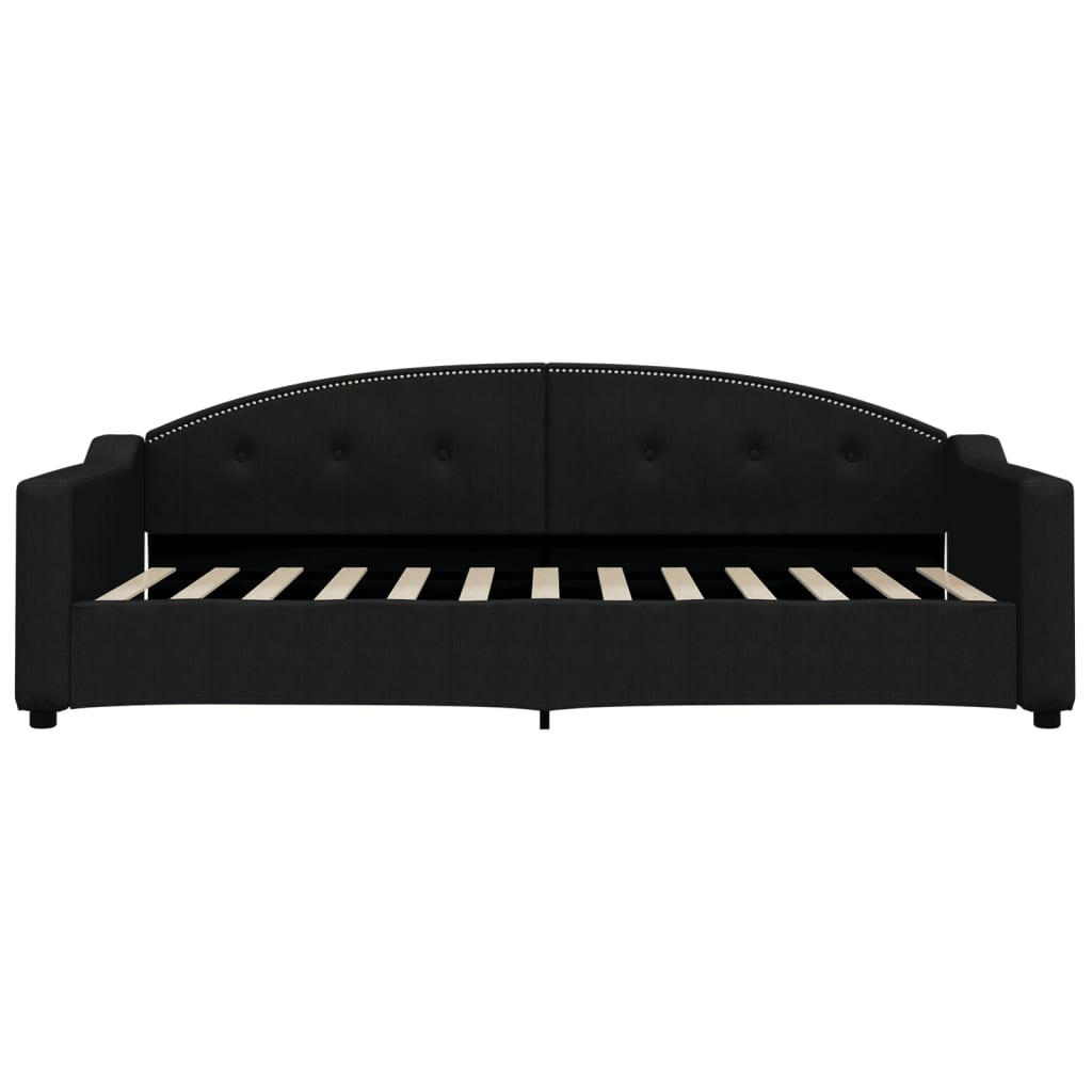 Slaapbank S Stof 90 x 200 cm Zwart met onderschuifbed en lade