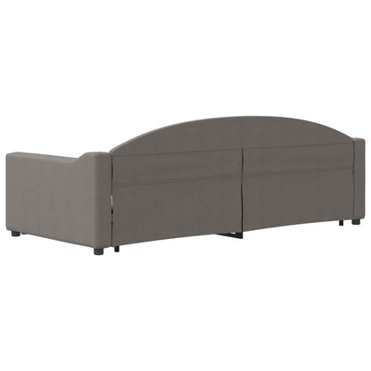 Slaapbank Met Onderschuifbed En Lades 90X200 Cm Stof Taupe Taupe 90 x 200 cm
