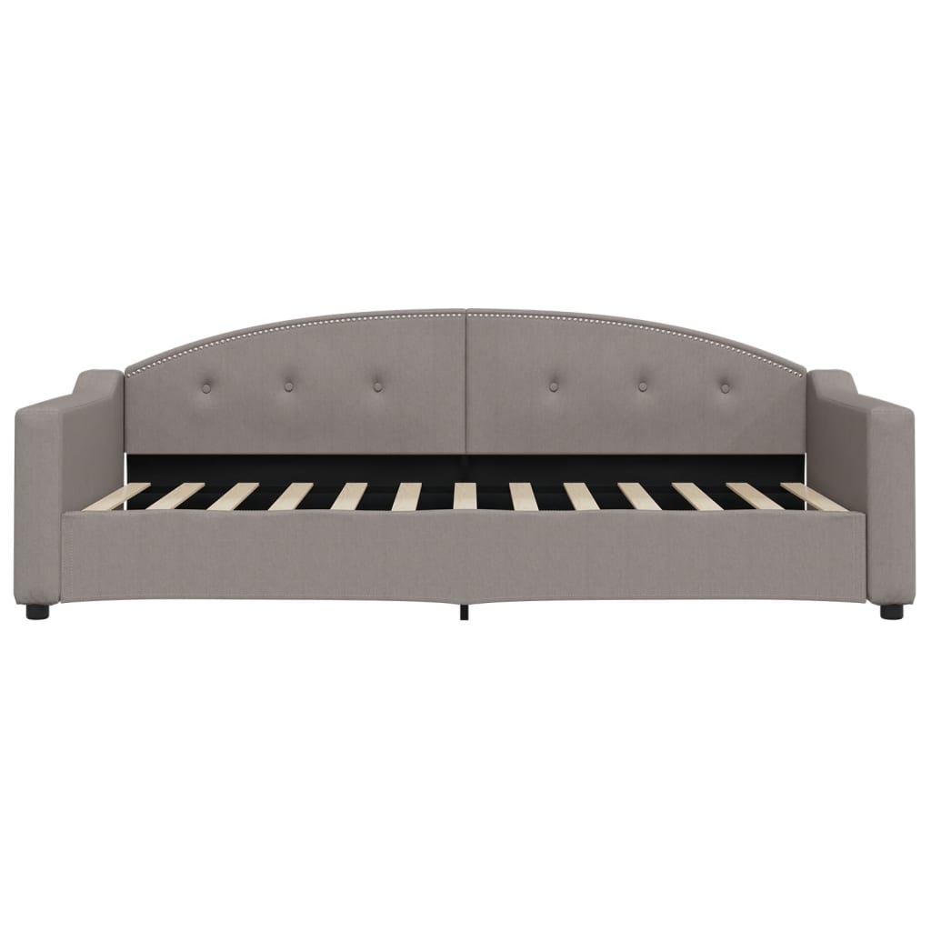 Slaapbank Met Onderschuifbed En Lades 90X200 Cm Stof Taupe Taupe 90 x 200 cm