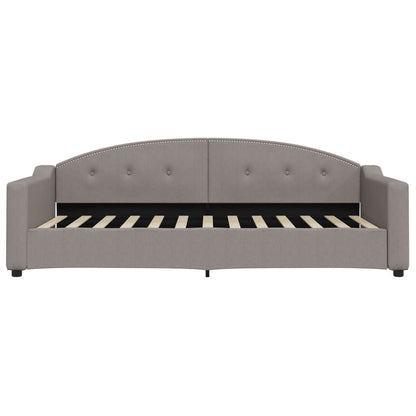 Slaapbank Met Onderschuifbed En Lades 90X200 Cm Stof Taupe Taupe 90 x 200 cm