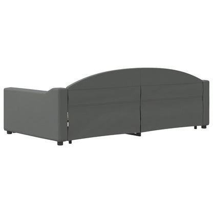 Slaapbank onderschuifbed en lades 100x200 cm stof donkergrijs 100 x 200 cm Donkergrijs