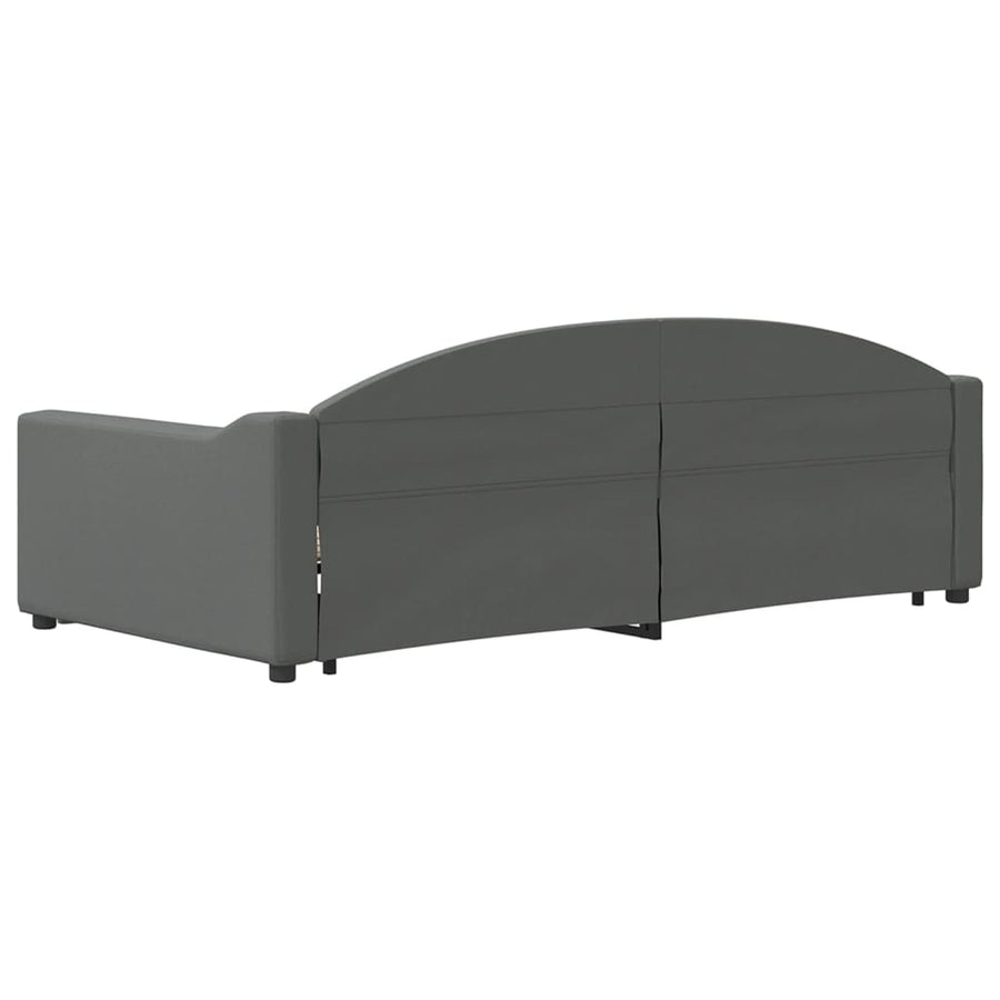 Slaapbank onderschuifbed en lades 100x200 cm stof donkergrijs 100 x 200 cm Donkergrijs