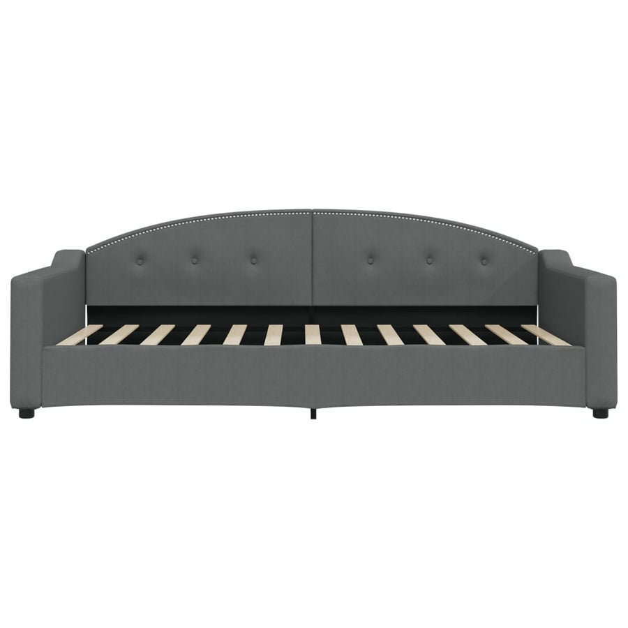Slaapbank onderschuifbed en lades 100x200 cm stof donkergrijs 100 x 200 cm Donkergrijs