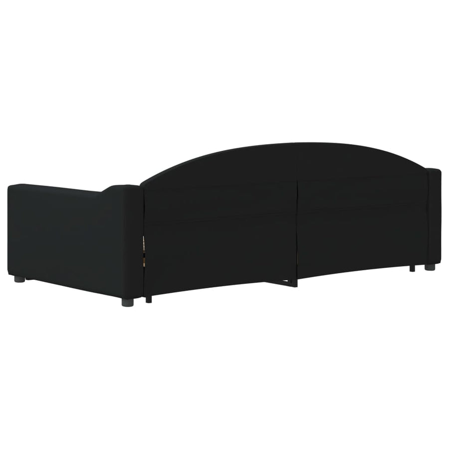 Slaapbank S Stof 100 x 200 cm Zwart met onderschuifbed en lade