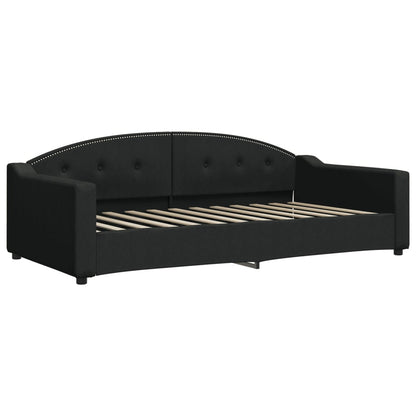 Slaapbank S Stof 100 x 200 cm Zwart met onderschuifbed en lade