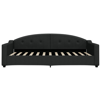 Slaapbank S Stof 100 x 200 cm Zwart met onderschuifbed en lade