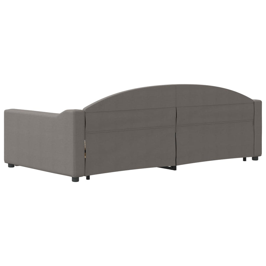 Slaapbank S Stof 100 x 200 cm Taupe met onderschuifbed en lade