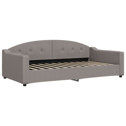 Slaapbank S Stof 100 x 200 cm Taupe met onderschuifbed en lade