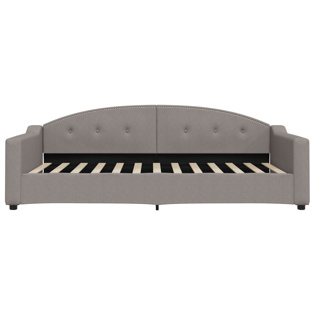 Slaapbank S Stof 100 x 200 cm Taupe met onderschuifbed en lade