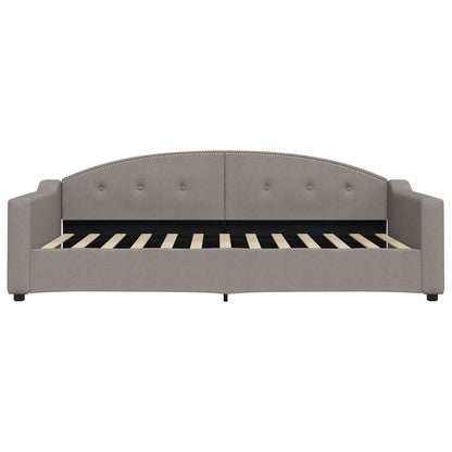 Slaapbank S Stof 100 x 200 cm Taupe met onderschuifbed en lade