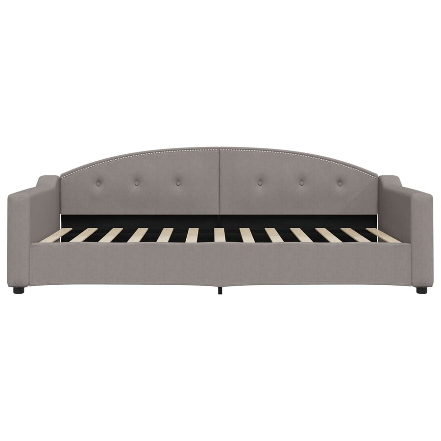 Slaapbank S Stof 100 x 200 cm Taupe met onderschuifbed en lade